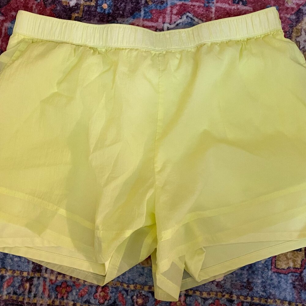 Zella Athletic Shorts Lined with Biker Shorts, XL - Butter Yellow